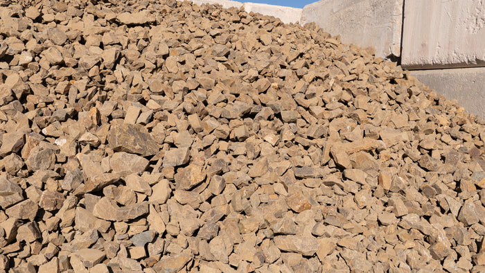 Mocha Chunky decorative rock, pile at the Rock-It yard