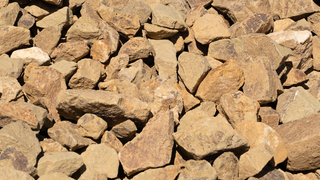 Gold Chunky decorative rock, close-up