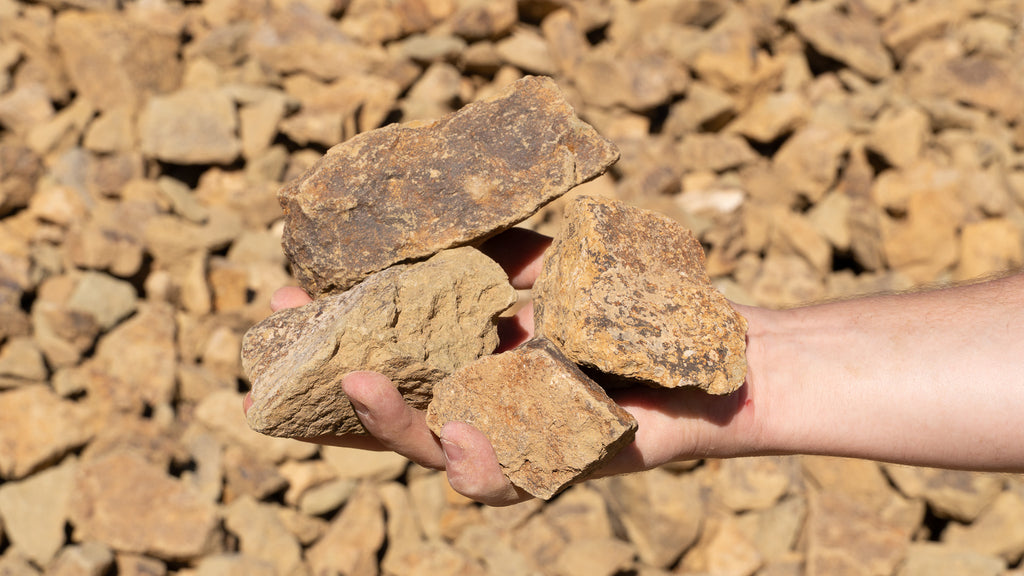 Gold Chunky decorative rock, handful showing size