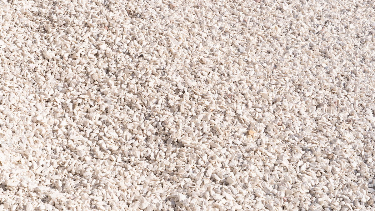 Utah White 3/4 inch decorative rock, pile at the Rock-It yard
